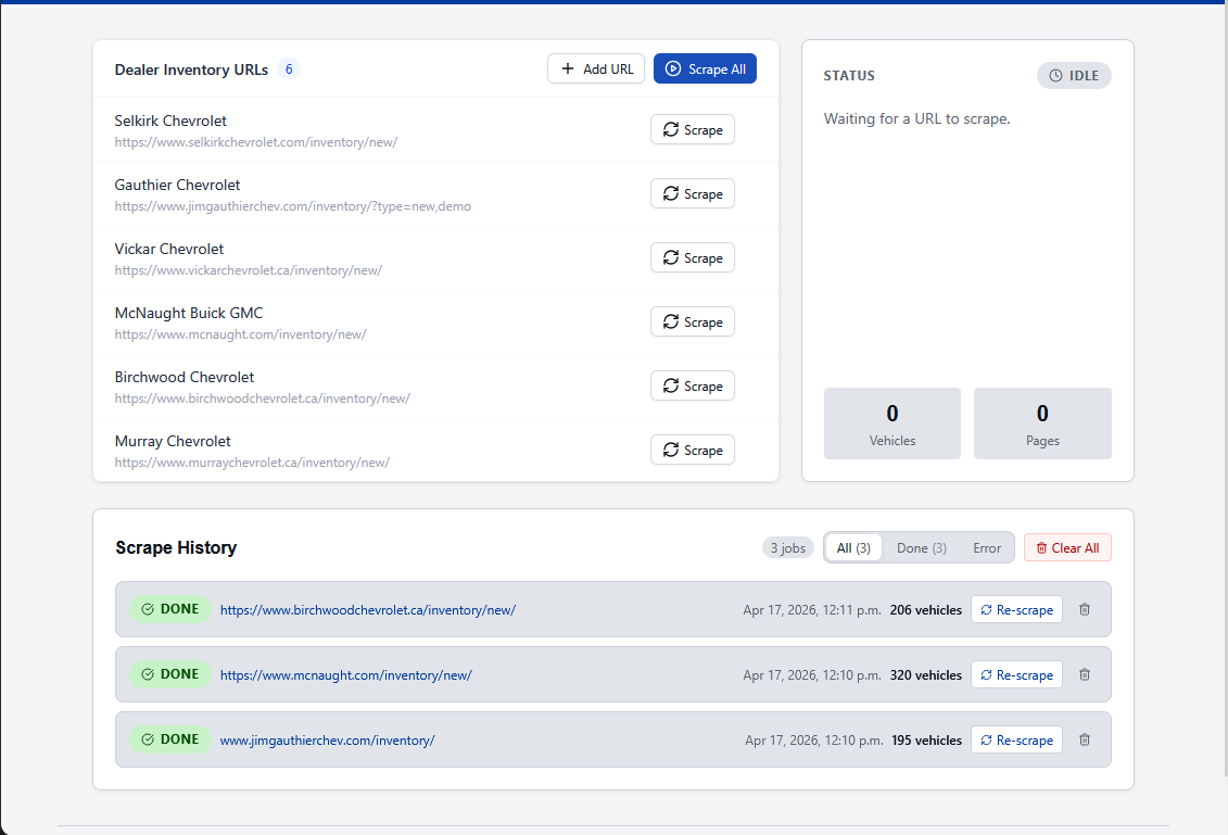 GM Dealership Price Scraper